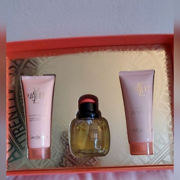 SAINT LAURENT PARIS  3 Piece Gift Set Lotion -Shower Gel -Eau de Toliett 2.5 - Picture 2 of 9